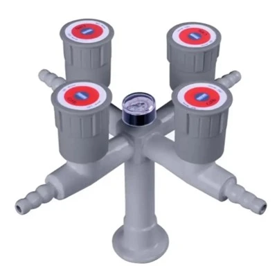 چوگنی لیب گیس فٹنگز (پریشر گیج کے ساتھ)